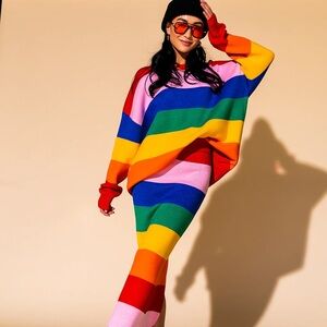 ISO - Dressed in LaLa Dancing Queen Colorful Striped Skirt